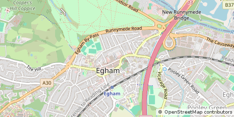 Map of Egham, Surrey