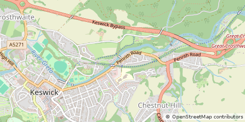 Map of Keswick, Cumbria