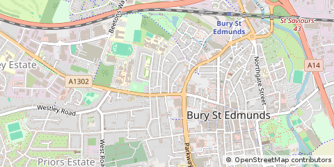 Map of Bury ST. Edmunds, Suffolk