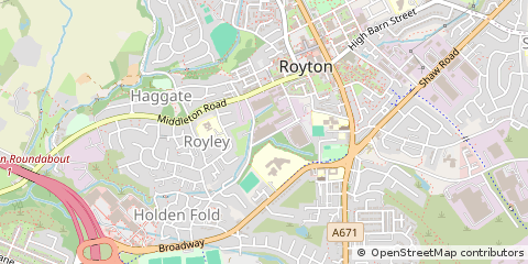 Map of Oldham, Lancashire