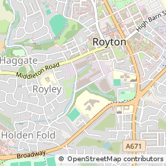 Map of Oldham, Lancashire
