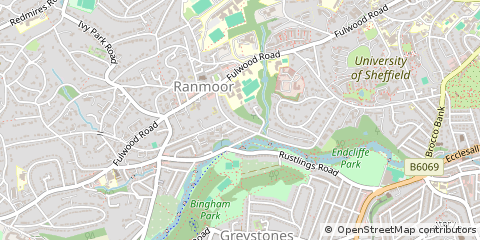 Map of Sheffield, South Yorkshire