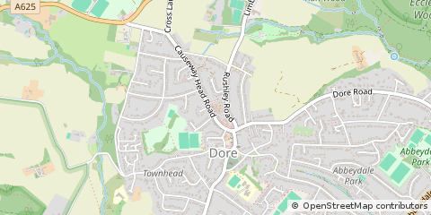 Map of Sheffield, South Yorkshire