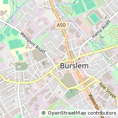 Map of Burslem Stoke on Trent, Staffordshire