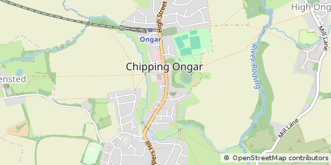 Map of Ongar, Essex