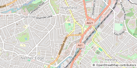 Map of South Yorkshire