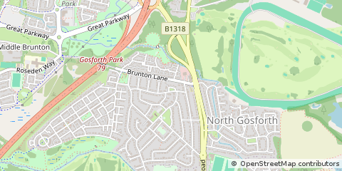 Map of Newcastle Upon Tyne, Tyne and Wear