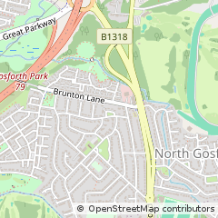 Map of Newcastle Upon Tyne, Tyne and Wear