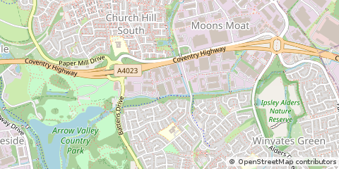 Map of Redditch, Worcestershire