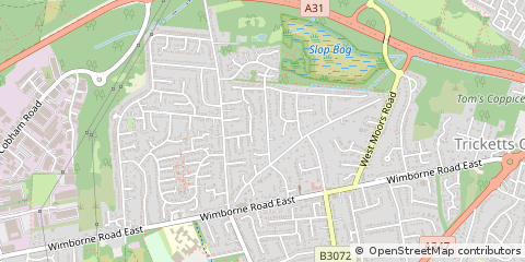 Map of Ferndown, Dorset
