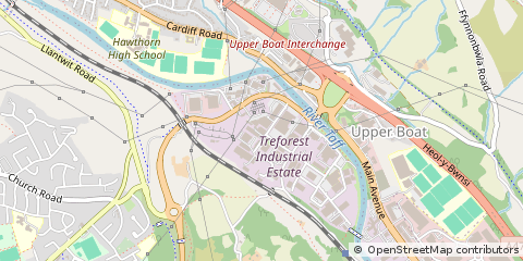 Map of Pontypridd