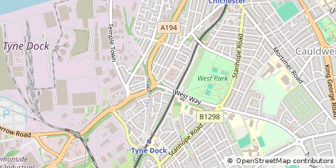 Map of South Shields, Tyne & Wear