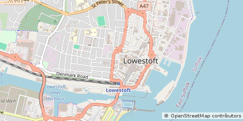 Map of Lowestoft, Suffolk