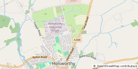 Map of Holsworthy, Devon