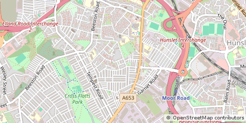 Map of Leeds, West Yorkshire