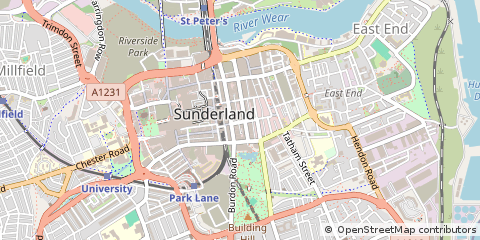 Map of Sunderland