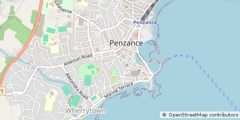 Map of Penzance, Cornwall