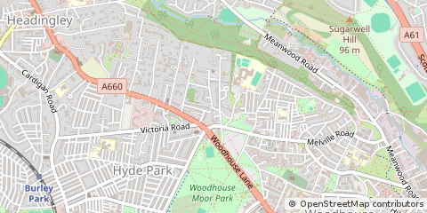 Map of Leeds, West Yorkshire