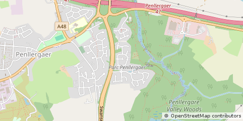 Map of Penllergaer, Swansea
