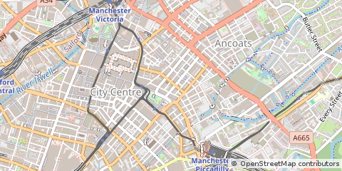 Map of Manchester, Greater Manchester