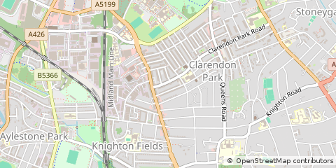 Map of Leicester, Leicestershire