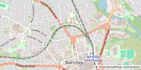 Map of Barnsley, South Yorkshire