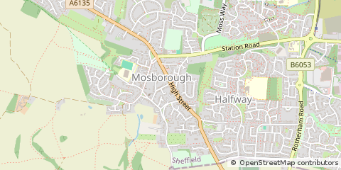 Map of Sheffield, South Yorkshire