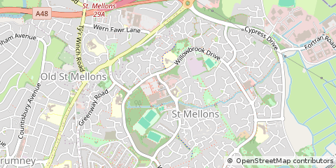 Map of Cardiff, Glamorgan