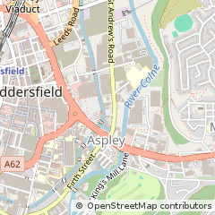Map of Huddersfield, West Yorkshire