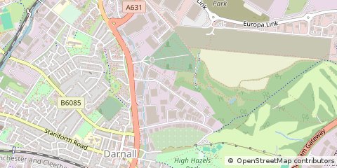 Map of Sheffield, South Yorkshire