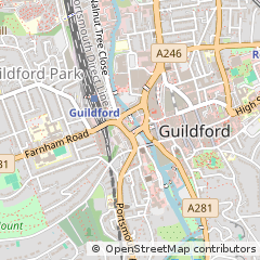 Map of Guildford, Surrey