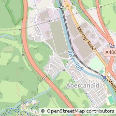 Map of Abercanaid, Merthyr Tydfil