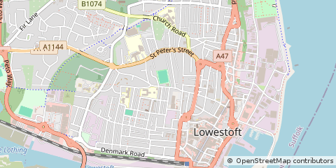 Map of Lowestoft, Suffolk