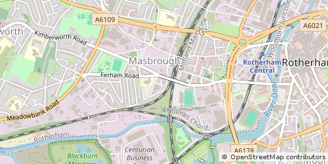 Map of Rotherham, South Yorkshire