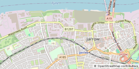 Map of Jarrow, Tyne and Wear