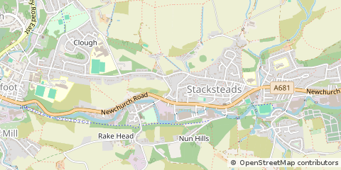 Map of Bacup, Lancashire