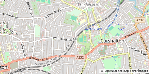 Map of Carshalton, Surrey