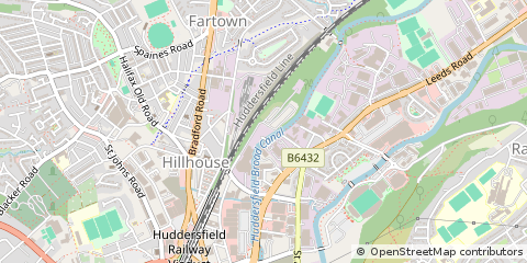 Map of Huddersfield, West Yorkshire