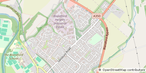 Map of Blandford Forum, Dorset