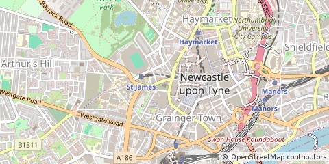 Map of Newcastle Upon Tyne