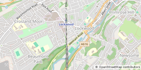 Map of Huddersfield, West Yorkshirw