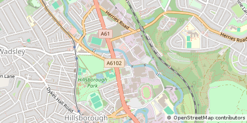 Map of Sheffield, South Yorkshire