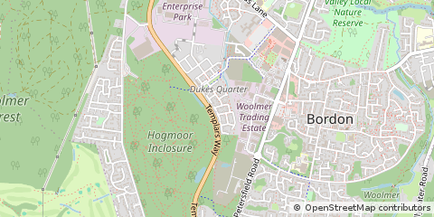 Map of Bordon, Hampshire