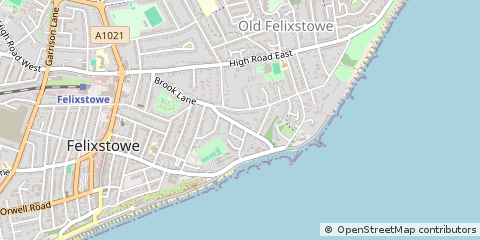 Map of Felixstowe, Suffolk