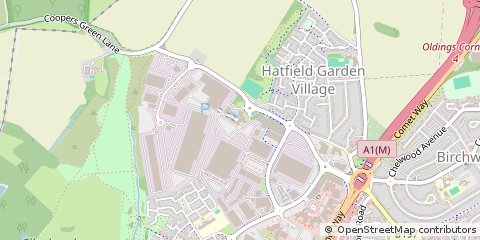 Map of Hatfield, Hertfordshire