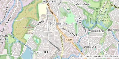 Map of Dudley, West Midlands