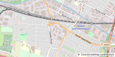 Map of Hayes, Middlesex