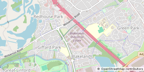 Map of Milton Keynes, Buckinghamshire
