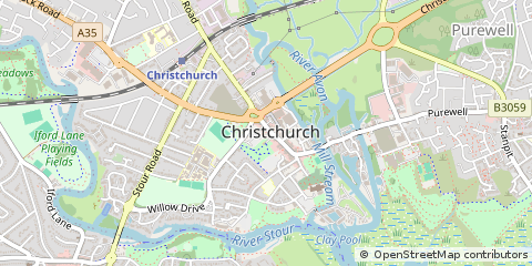 Map of Christchurch, Dorset