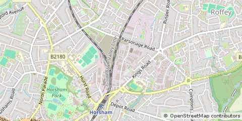 Map of Horsham, West Sussex